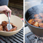 a step-by-step grid showing the process of smoked turkey tails