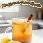 Bebida da Mounjaro de Pobre Receita em copo de vidro, preparada com limão, canela e fibra solúvel.