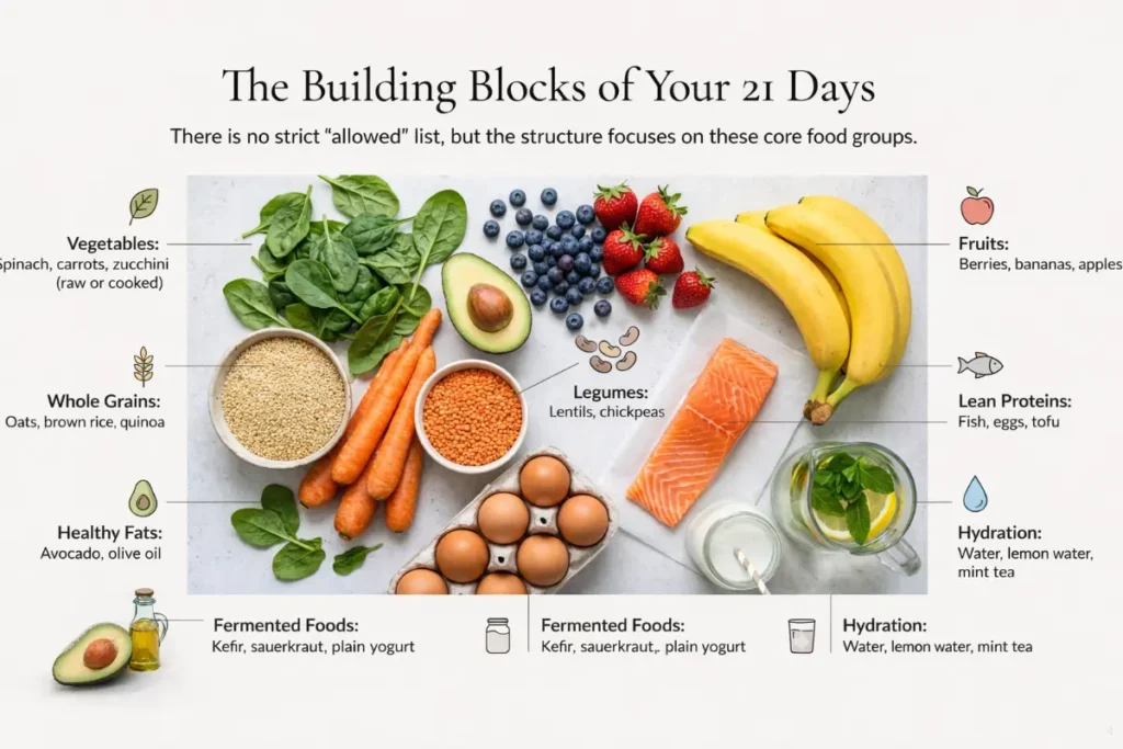 Core food groups for the 21-Day Clean Eating Meal Plan