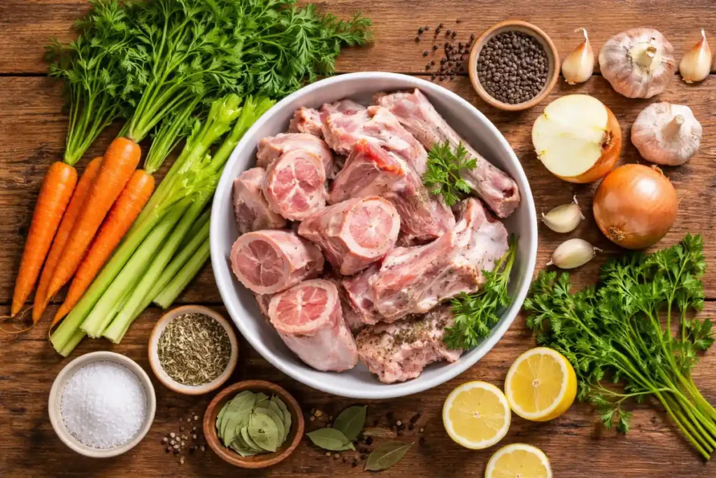 full of Soup—Classic Soup Ingredients Flat Lay