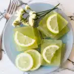 Gelatina bariátrica Dr. Juan Rivera con limón servida en plato elegante